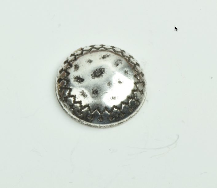 23mm Dome Cabochon Button Style Flatback, Antique Silver, 3 each