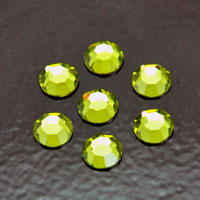 7mm Olivine(green) Flatback, Preciosa Crystal pk/12