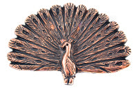 63x43mm Peacock Flatback, Antiqued Copper, PKG/6