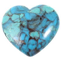 19x17mm Resin Turquoise Heart(flatback), pk/12