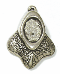 44mm Byzantine Bezel Setting,13x18mm, Antique Silver, pack of 6