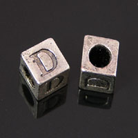 8mm Metal Cast Alphabead D, pack of 12