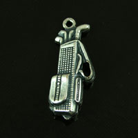 23x9mm Golf Bag Charm, Classic Silver,pk/6