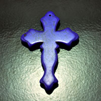 77mm (3 inch) Purple Magnesite Matrix Cross Pendant, each