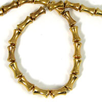 10mm Antique Gold Hourglass Beads, 12 inch strand