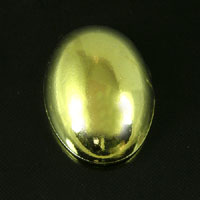 25x18mm Metallic Plated Gold Oval Cabochon, Flat Back Lucite, pack of 4