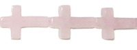 15mm Cross Beads, Rose Quartz, Strand
