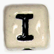 8mm Ceramic Greek Iota Letter Bead, pack of 6