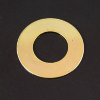 19mm Flat Ring w/10mm center, Bright Gold Metal, pk/6