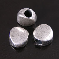 10x6mm Metal Pill Bead, Classic Silver, ea