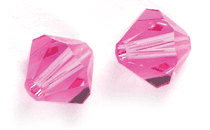 Swarovski Crystal 6mm Bicone Beads, Rose, Sold by Dozen