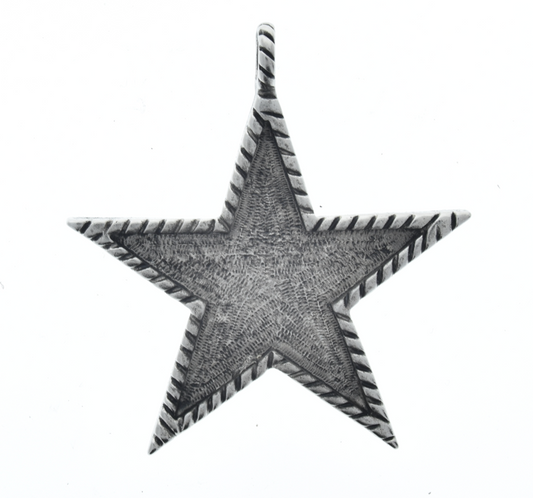 2.625in Pewter Classic Star Shaped Designer Pendant, each