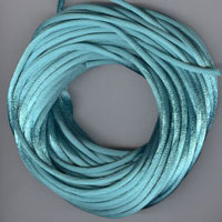 Satin Necklace Cord, Bold Turquoise, 10 yards
