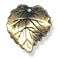 16x15mm Leaf Charm, Antique Gold, pack of 6