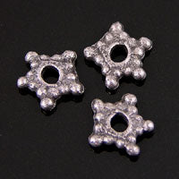 6mm Star Spacer Beads, Antique Silver, pk/6