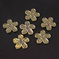 7mm Flower/Daisy Vintage Brass Stamping, pk/6