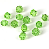Swarovski Crystal 4mm Bicone Beads, Peridot Green, Sold by Dozen