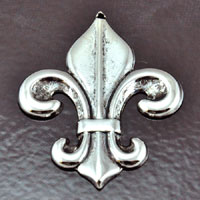 34x45mm Antiqued Silver Fleur-De-Lis Charm, pk/6