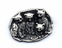 41x30mm Antique Silver Finish Large Cat Cameo Stamping, pk/6