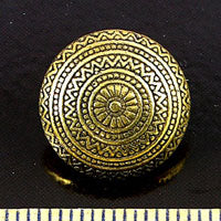 23mm Round Vintage Button, Antiqued Gold, ea