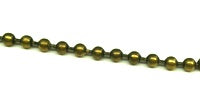 3.2mm Dog Tag Ball Chain, vintage gold brass, 10 foot spool