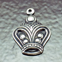 16x21mm Crown Charm, Vintage Classic Silver, pk/6