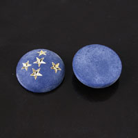 24mm Blue & Gold Round Domed Cabochon, pack of 4