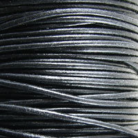2mm Leather Cord, Black, sold/yard