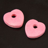 15mm Clay Heart Pendant, Pink, pack of 12