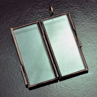 Our Glass Frame Locket Pendants, antique copper rectangle, pack of 6