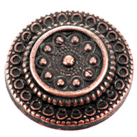 18mm Byzantine Round Flatback, Antiqued Copper, Pk/6