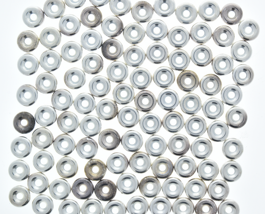 Classic Silver Donuts Spacer Bead, 12in strand