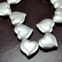 23x7x24mm Classic Silver Heart Shaped Beads, 12in strand