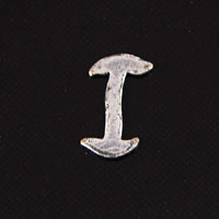 11x9mm Letter <B>I</B> Classic Silver Metal Stamping, pk/6