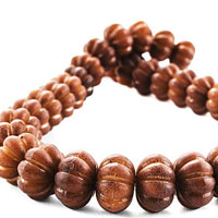 13mm Italian Coffee-Brown Mellon Lucite Beads, 12 inch Strand.