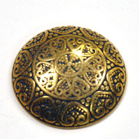 24mm Antiqued Gold Round Persian Medallion Cabochon, pack of 6