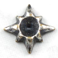 7mm Classic Silver Starburst Setting/4mm Chaton, pk/6