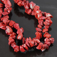 8mm Red Jasper Chip Beads, Semi-Precious, 36in Strand