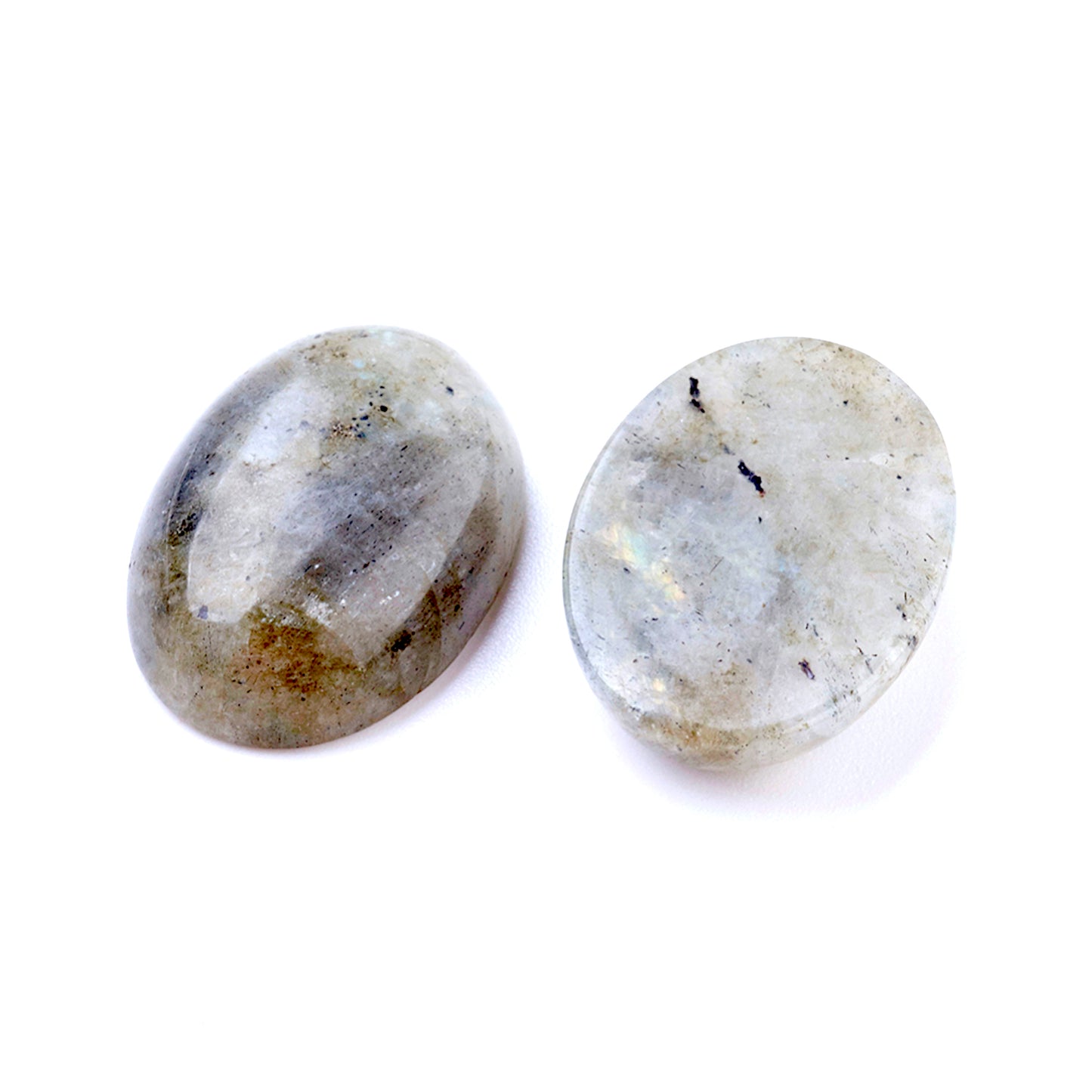 25mm Natural Labradorite Gemstone Cabochons, SemiPrecious Black Opalescent Cab, Flat Back, pack of 1