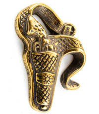 52mm Pistol Gun and Holster Charm, Antique Gold, 2 each