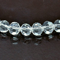 8mm Round Faceted Fire-n-Ice Crystal 16" Strand