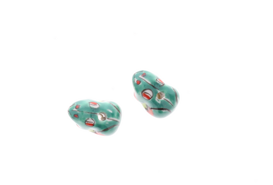 18mm Ceramic Frog Toad Beads, pack of 2