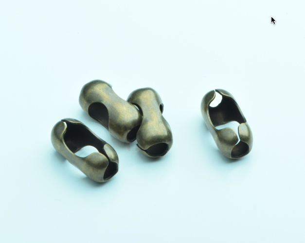 6mm CLASPS Connectors for Beaded Ball Chain (Dog Tag Chain), antique gold brass, pack of 6