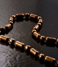 3.2mm Ball-Bar Chain, Long and short, Antique Copper, 10 foot roll