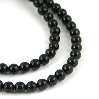 6mm Round Black Onyx Beads, 16 inch strand