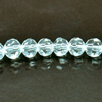 6mm Round Faceted Fire-n-Ice Crystal 16 " Strand