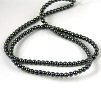 3mm Round Hematite Beads, 16in strand