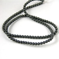 3mm Round Hematite Beads, 16in strand