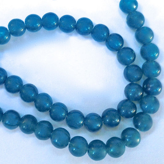 6mm Teal Blue Lucite Beads, 12 inch strand