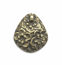 21mm Floral Glue-On Bail, antique gold, pack of 2